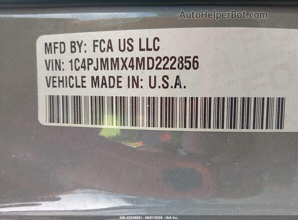 1C4PJMMX4MD222856 2021 JEEP CHEROKEE Gray ძრავის განყოფილების ხედი