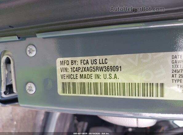 1C4PJXAG5RW369091 2024 JEEP WRANGLER Blue Շարժիչի բաժամունքի տեսք