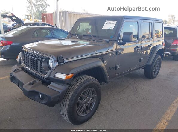 1C4PJXDN4SW663274 2025 JEEP WRANGLER Gray წინა მარცხენა ხედი სამი მეოთხედიდან