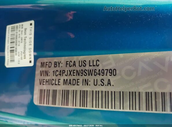 1C4PJXEN9SW649790 2025 JEEP WRANGLER Blue Вид підкапотного простору