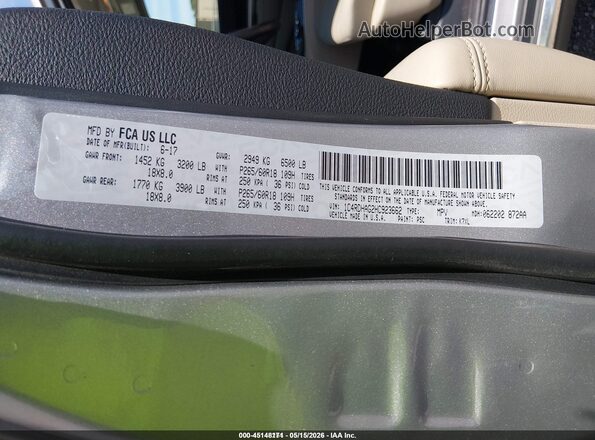 1C4RDHAG2HC923662 2017 DODGE DURANGO Silver 