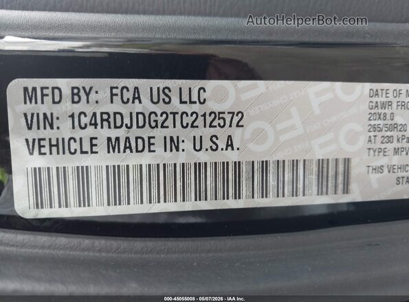 1C4RDJDG2TC212572 2026 DODGE DURANGO Black 
