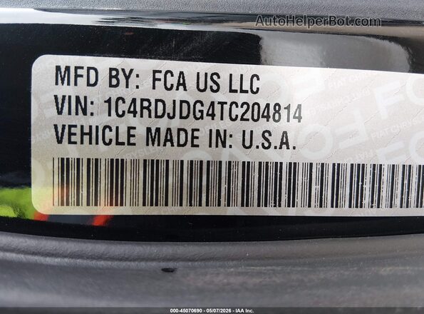 1C4RDJDG4TC204814 2026 DODGE DURANGO Black Engine compartment view