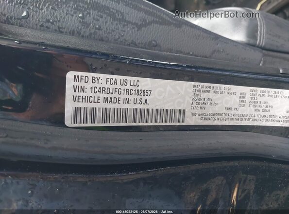 1C4RDJFG1RC182857 2024 DODGE DURANGO Black Շարժիչի բաժամունքի տեսք