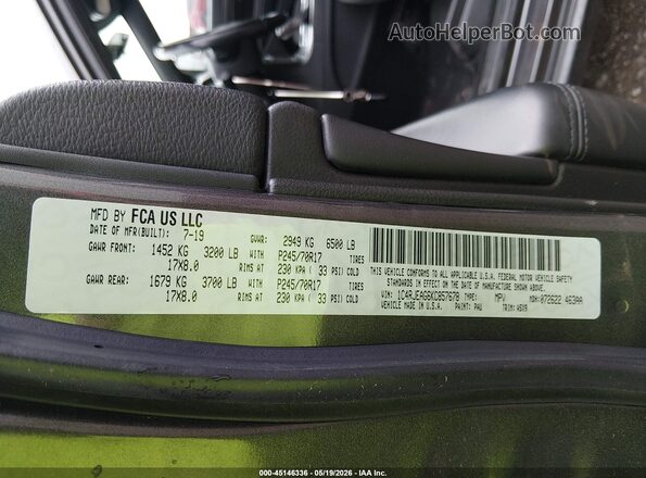 1C4RJEAG6KC857678 2019 JEEP GRAND CHEROKEE Gray Vista del compartimento del motor