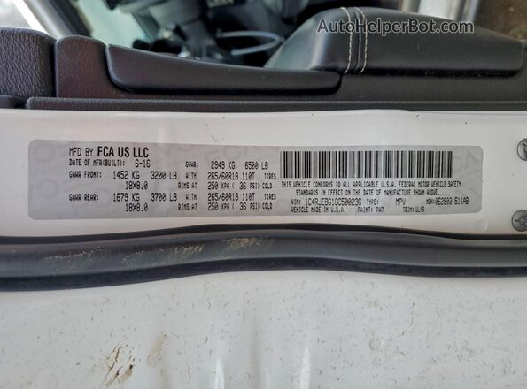 1C4RJEBG1GC500236 2016 JEEP GRAND White Սալոնի 360 աստիճան տեսք