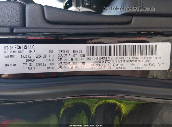 1C4RJEBG1JC514810 2018 JEEP GRAND CHEROKEE Черный Вид подкапотного пространства