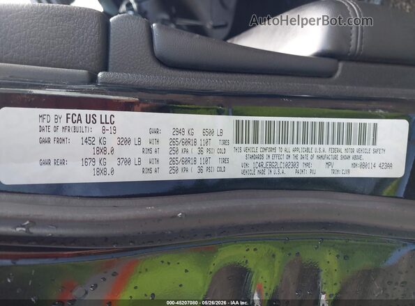 1C4RJEBG2LC102303 2020 JEEP GRAND CHEROKEE Black Engine compartment view
