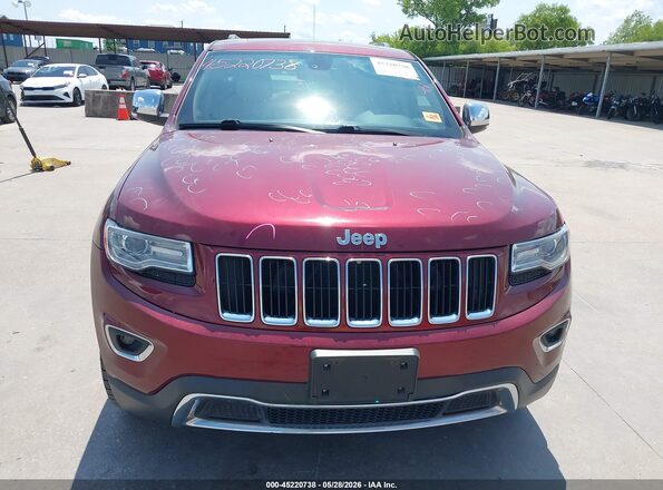 1C4RJEBG4GC314707 2016 JEEP GRAND CHEROKEE Burgundy ხელსაწყოთა პანელის ხედი