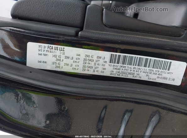 1C4RJEBG6GC306589 2016 JEEP GRAND CHEROKEE Black Widok komory silnika