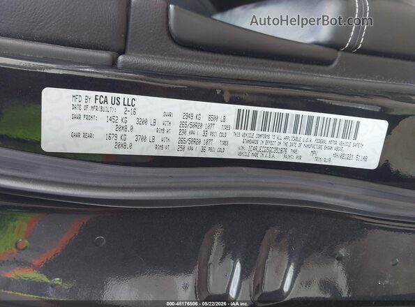 1C4RJECG5GC351876 2016 JEEP GRAND CHEROKEE Black ძრავის განყოფილების ხედი