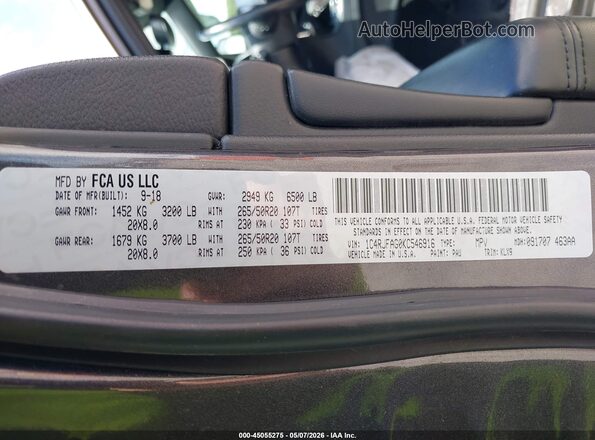 1C4RJFAG0KC546916 2019 JEEP GRAND CHEROKEE Gray Engine compartment view
