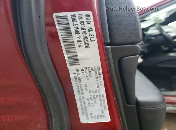 1C4RJFAG1MC534597 2021 JEEP GRAND Maroon 360 interior view