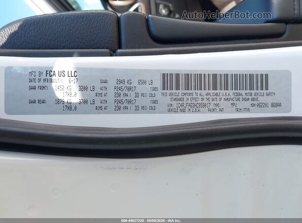 1C4RJFAG3HC959017 2017 JEEP GRAND CHEROKEE White Շարժիչի բաժամունքի տեսք