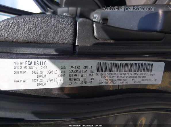 1C4RJFAG6GC478886 2016 JEEP GRAND CHEROKEE Gray Շարժիչի բաժամունքի տեսք