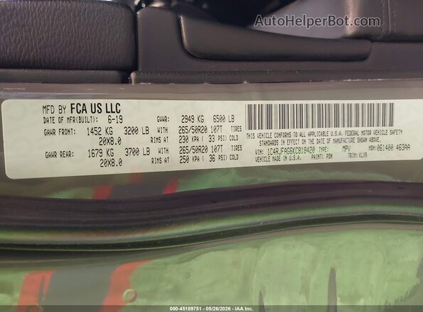 1C4RJFAG6KC818420 2019 JEEP GRAND CHEROKEE Gray Engine compartment view