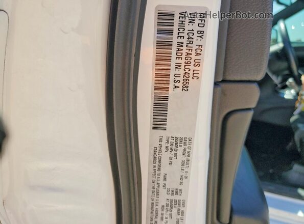1C4RJFAG9LC426582 2020 JEEP GRAND White VIN კოდის სტიკერის ხედი