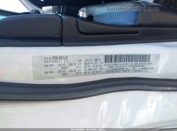 1C4RJFBG0KC697463 2019 JEEP GRAND CHEROKEE White Widok komory silnika