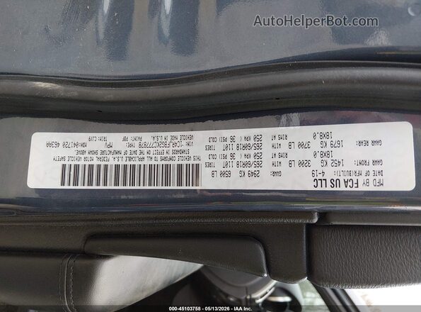 1C4RJFBG2KC777878 2019 JEEP GRAND CHEROKEE Blue ძრავის განყოფილების ხედი
