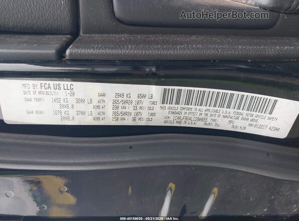1C4RJFBG4LC280655 2020 JEEP GRAND CHEROKEE Black Vista del compartimento del motor