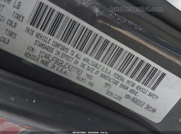 1C4RJFBG8JC427783 2018 JEEP GRAND CHEROKEE Gray 