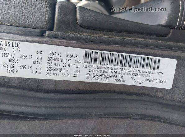 1C4RJFBG9HC920060 2017 JEEP GRAND CHEROKEE Gray Շարժիչի բաժամունքի տեսք