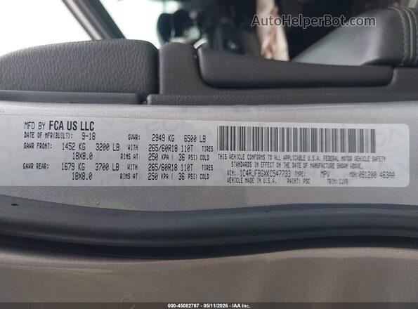 1C4RJFBGXKC547733 2019 JEEP GRAND CHEROKEE Silver Շարժիչի բաժամունքի տեսք