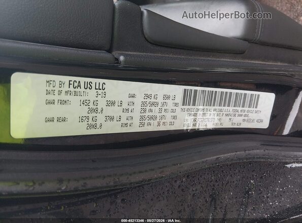 1C4RJFCG2KC761372 2019 JEEP GRAND CHEROKEE Черный Вид подкапотного пространства