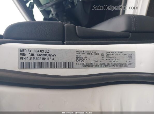 1C4RJFCG9MC509525 2021 JEEP GRAND CHEROKEE White Vista del compartimento del motor