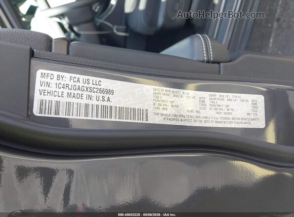 1C4RJGAGXSC266989 2025 JEEP GRAND CHEROKEE Gray 