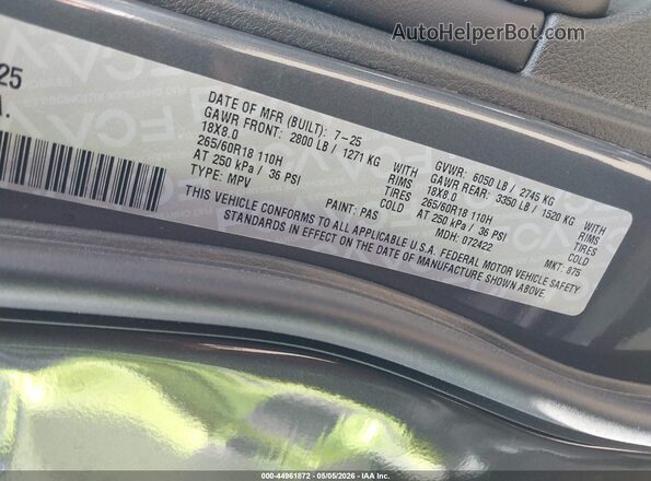 1C4RJHAG2SC342825 2025 JEEP GRAND CHEROKEE Gray Engine compartment view