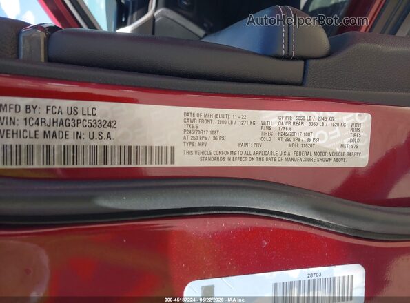 1C4RJHAG3PC533242 2023 JEEP GRAND CHEROKEE Red 