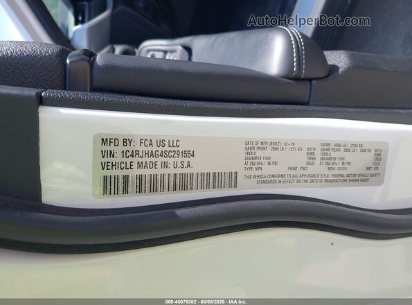 1C4RJHAG4SC291554 2025 JEEP GRAND CHEROKEE White Engine compartment view