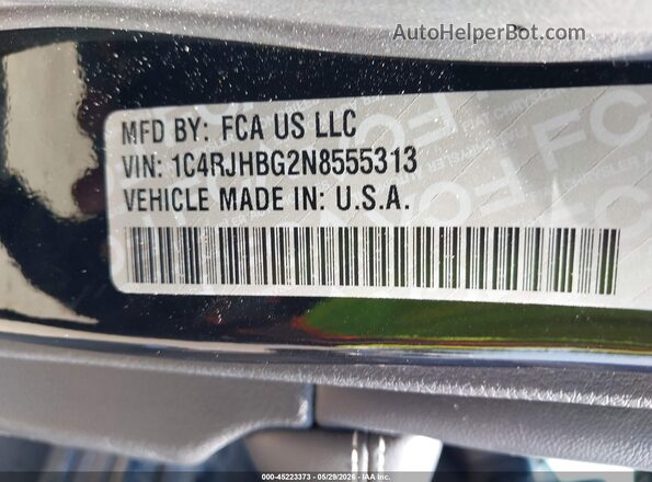 1C4RJHBG2N8555313 2022 JEEP GRAND CHEROKEE Black Շարժիչի բաժամունքի տեսք