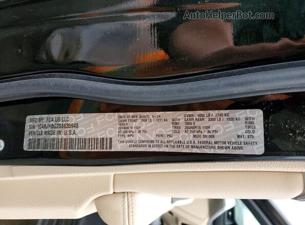 1C4RJHBG2S8635948 2025 JEEP GRAND Черный Вид наклейки с VIN-кодом