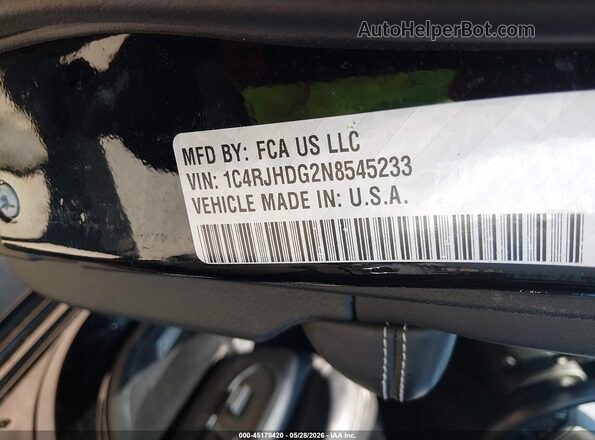 1C4RJHDG2N8545233 2022 JEEP GRAND CHEROKEE Black Շարժիչի բաժամունքի տեսք