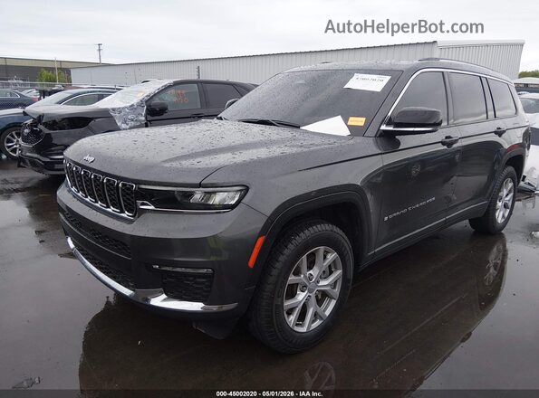 1C4RJKBG2M8190952 2021 JEEP GRAND CHEROKEE L Gray Առջևի ձախ երեք քառորդ տեսարան