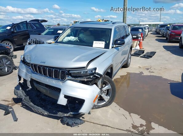 1C4RJKBG2N8524978 2022 JEEP GRAND CHEROKEE L Silver Առջևի ձախ երեք քառորդ տեսարան