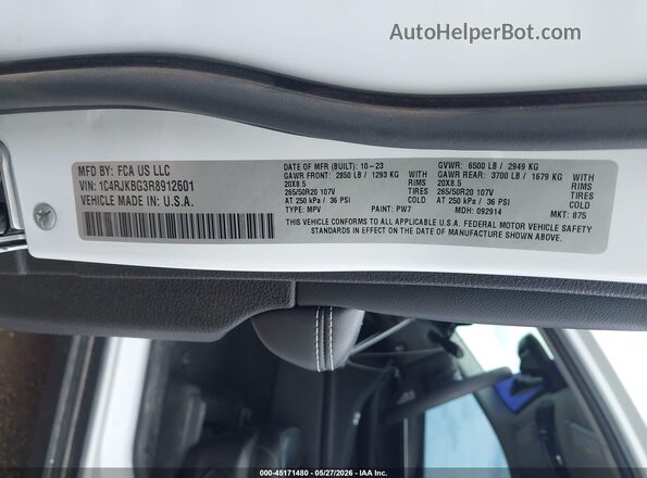 1C4RJKBG3R8912601 2024 JEEP GRAND CHEROKEE L White ძრავის განყოფილების ხედი