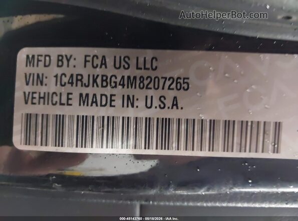 1C4RJKBG4M8207265 2021 JEEP GRAND CHEROKEE L Black Engine compartment view