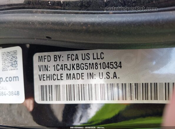 1C4RJKBG5M8104534 2021 JEEP GRAND CHEROKEE L Black Widok komory silnika
