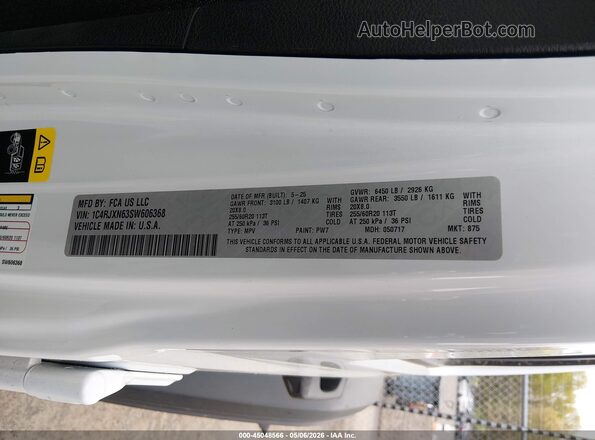 1C4RJXN63SW606368 2025 JEEP WRANGLER White Вид підкапотного простору