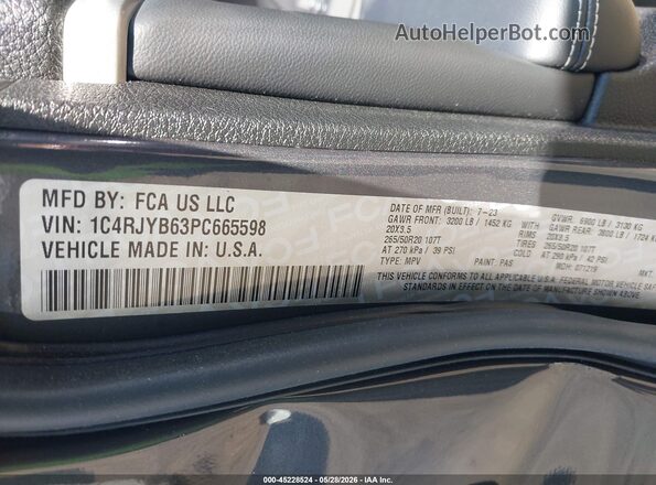 1C4RJYB63PC665598 2023 JEEP GRAND CHEROKEE 4XE Gray 