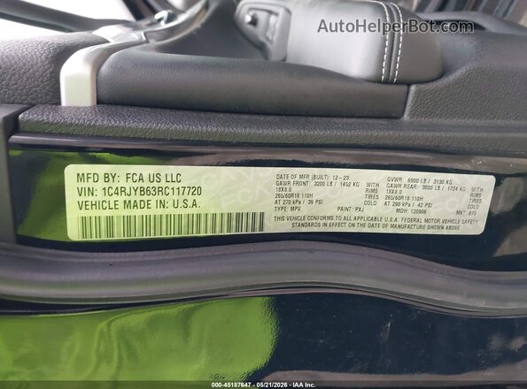 1C4RJYB63RC117720 2024 JEEP GRAND CHEROKEE 4XE Black Widok komory silnika