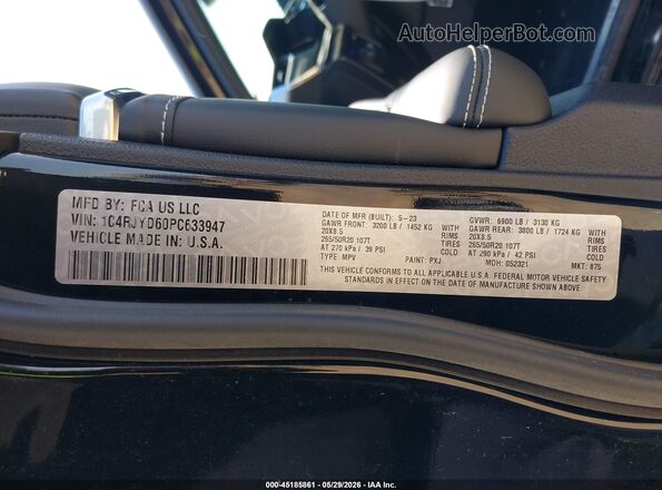 1C4RJYD60PC633947 2023 JEEP GRAND CHEROKEE 4XE Black Вид підкапотного простору