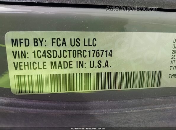 1C4SDJCT0RC176714 2024 DODGE DURANGO Серый Вид подкапотного пространства
