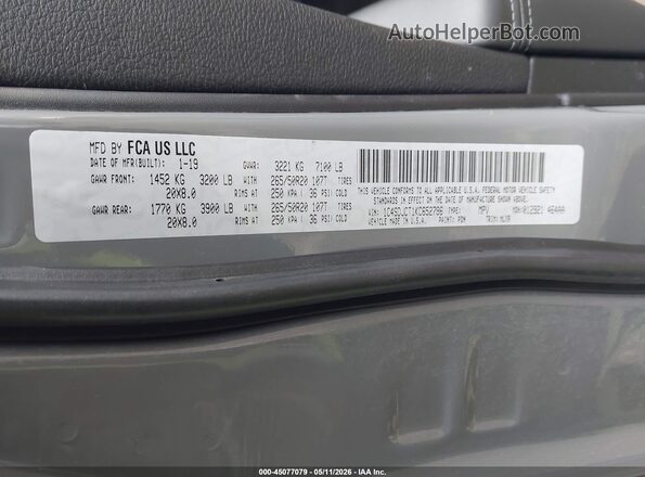 1C4SDJCT1KC652796 2019 DODGE DURANGO Gray ძრავის განყოფილების ხედი