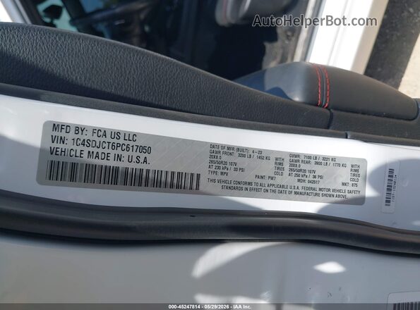 1C4SDJCT6PC617050 2023 DODGE DURANGO White Widok komory silnika