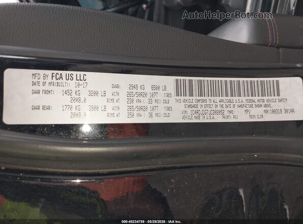 1C4SDJCTXMC575123 2021 DODGE DURANGO Black Вид підкапотного простору