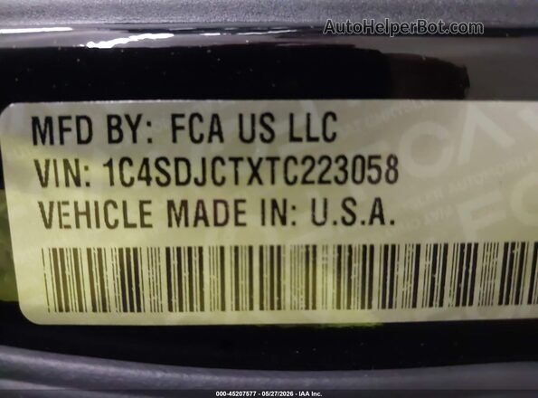 1C4SDJCTXTC223058 2026 DODGE DURANGO Black Widok komory silnika